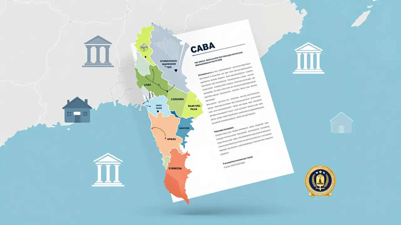 Mapa de Argentina con colores que muestran diferencias de costos en tasaciones inmobiliarias por provincia.