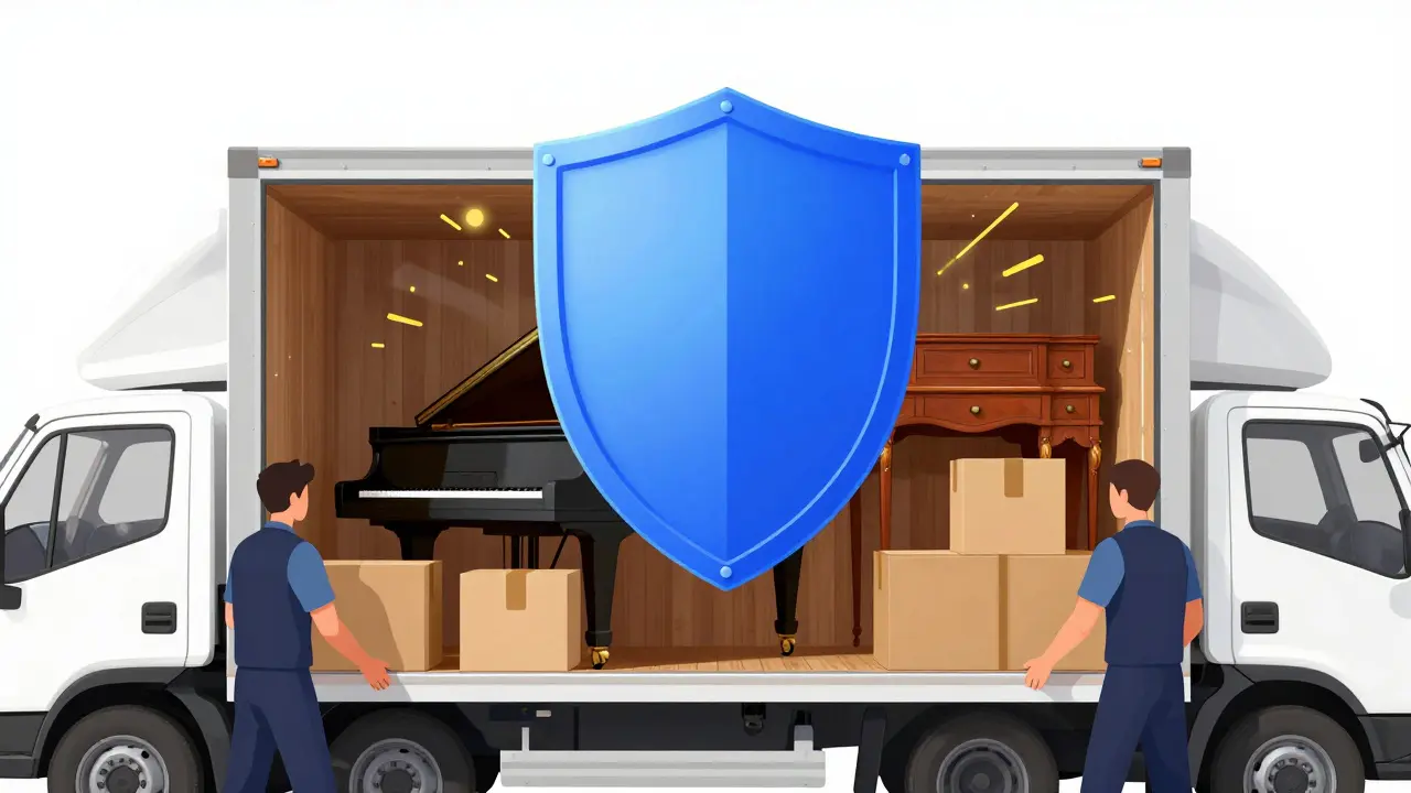 Protective shield covering furniture and piano