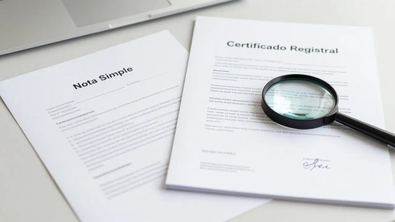 Dos documentos oficiales en escritorio: uno simple y otro certificado con lupa, mostrando validez legal