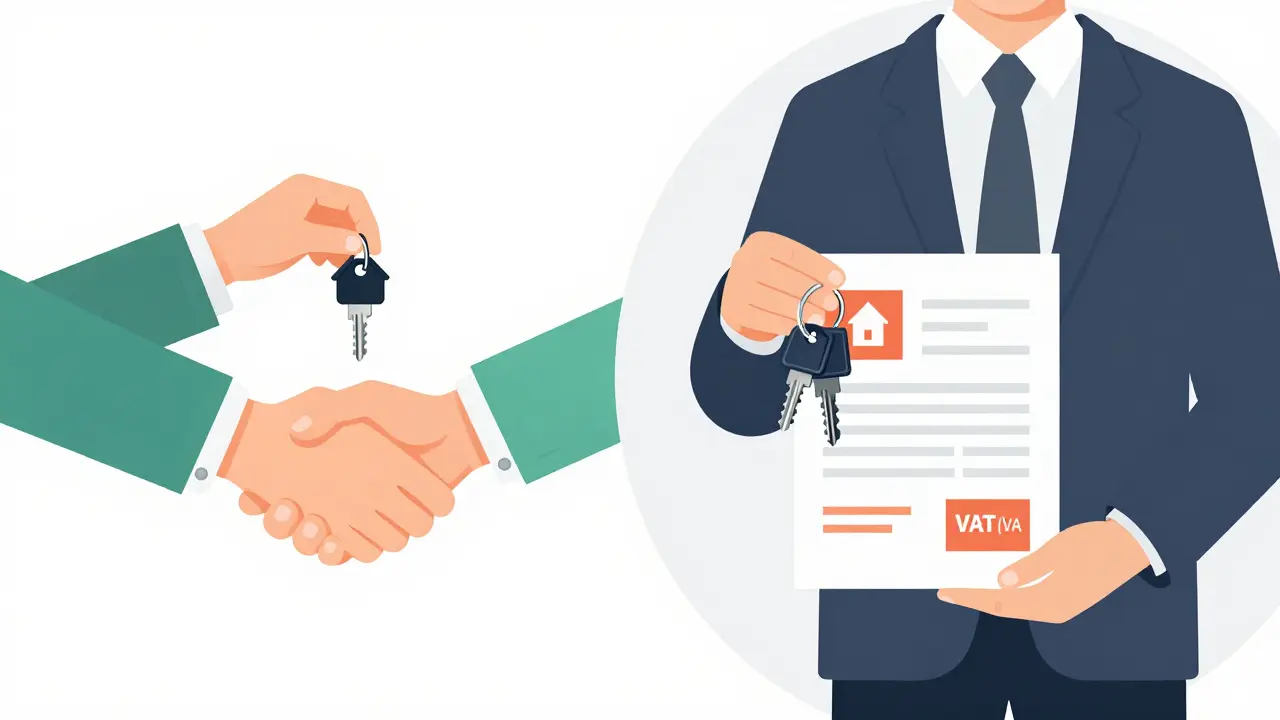 Ilustración comparativa de venta privada versus desarrollador con IVA