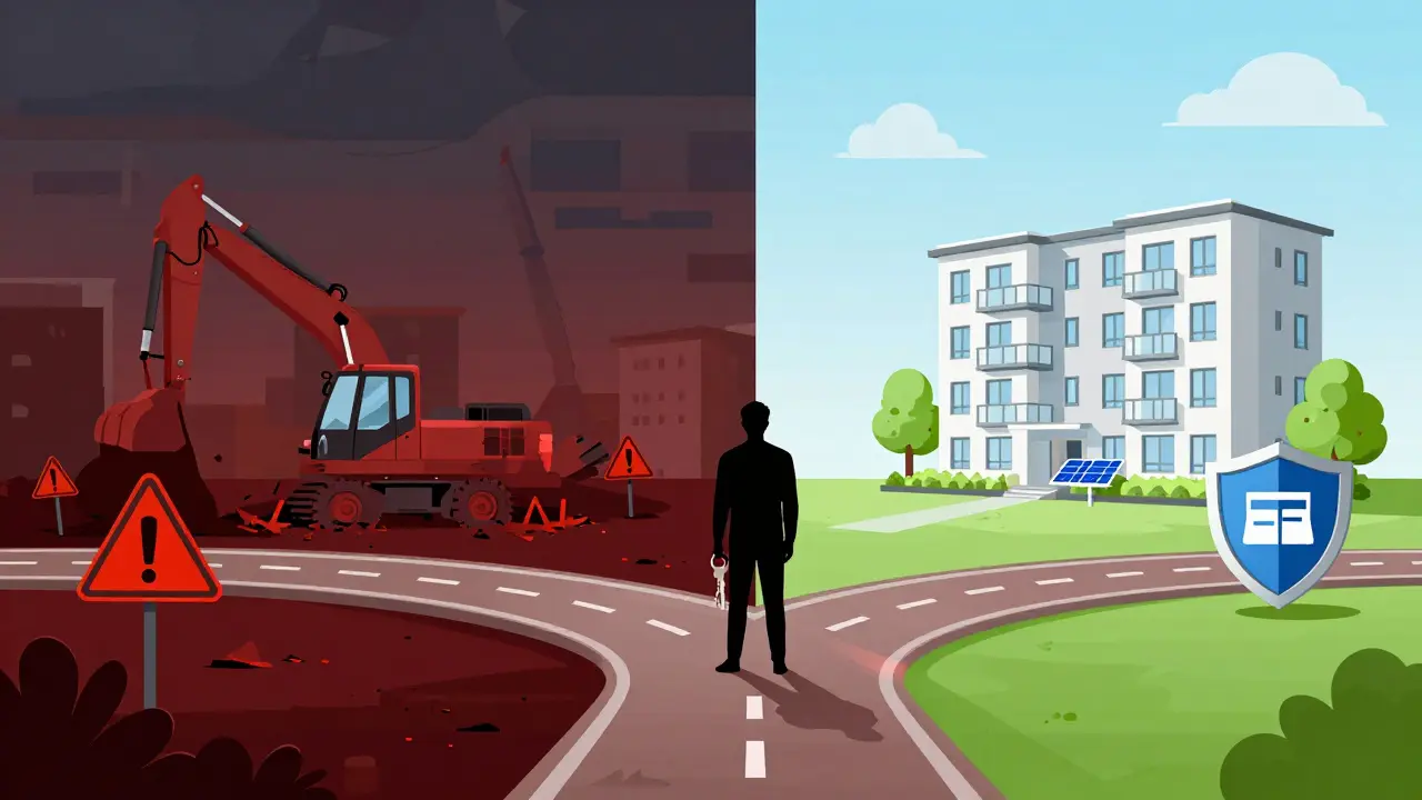 Ilustración conceptual de riesgos y seguridad en compra en pozo