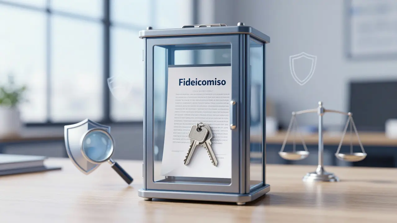 Llaves y contrato protegidos en bóveda simbólica de seguridad