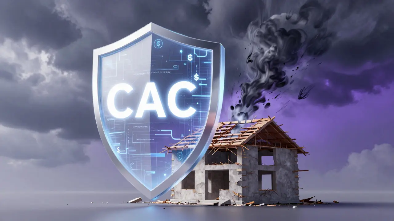 Escudo conceptual protegiendo una construcción de la inflación